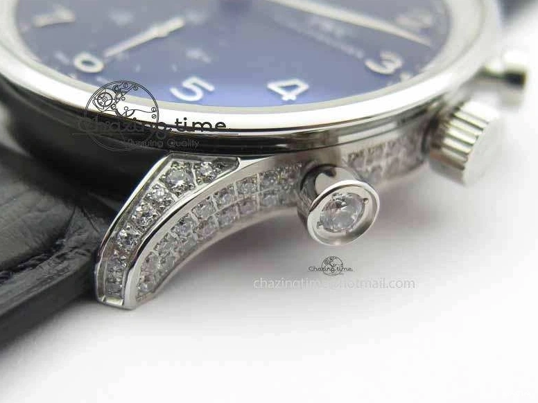 MIROTIME 0415 Portuguese IW3714 Diam ZF V2 1:1 Best Edition Black Dial On Black Leather Strap A79350 (Slim Movement) Lightweight 7245